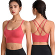 Carregar imagem no visualizador da galeria, Women's Sexy Sports Bra Top for Fitness Push Up Cross Straps