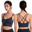 Carregar imagem no visualizador da galeria, Women's Sexy Sports Bra Top for Fitness Push Up Cross Straps